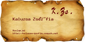 Kaluzsa Zsófia névjegykártya